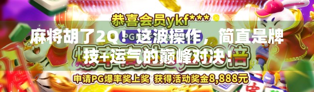 麻将胡了2Q!这波操作,简直是牌技+运气的巅峰对决! 麻将胡了2Q!这波操作,简直是牌技+运气的巅峰对决!