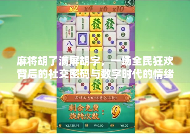 麻将胡了满屏胡字，一场全民狂欢背后的社交密码与数字时代的情绪共振
